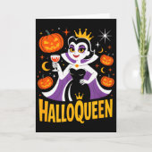 Halloqueen Retro Vamre Queen Halloween Pumpkins Ba Karte (Vorderseite)