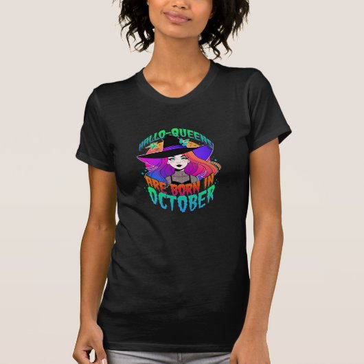Halloqueens sind im Oktober Geboren | Halloween T-Shirt (Vorderseite)