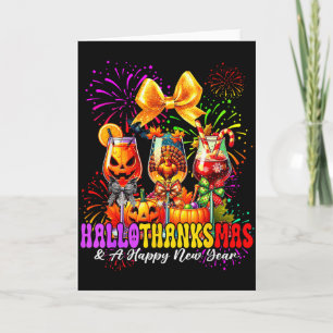 Hallothanksmas & Ein Frohes Neues Jahr Feuerwe Karte
