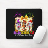 Hallothanksmas And A Happy New Year Wine Gles Fire Mousepad (Mit Mouse)