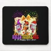 Hallothanksmas And A Happy New Year Wine Gles Fire Mousepad (Vorne)