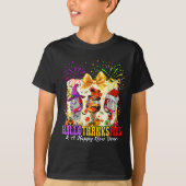 Hallothanksmas And A Happy New Year Wine Gles Fire T-Shirt (Vorderseite)