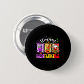 Hallothanksmas Coffee Latte Halloween Thanksgiving Button (Vorne & Hinten)