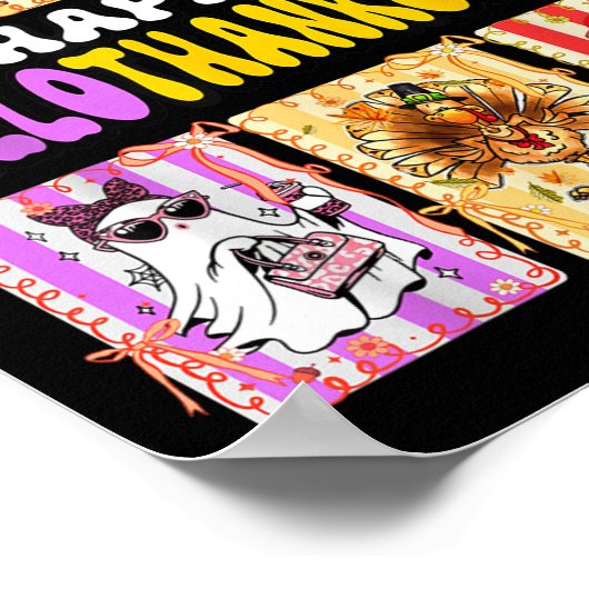 Hallothanksmas Coquette Bow Halloween Erntedank Poster (Ecke)