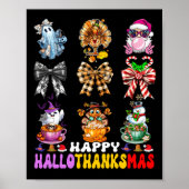 Hallothanksmas Coquette Bow Halloween Thanksgiving Poster (Vorne)