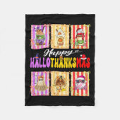 Hallothanksmas Cute Turkey Santa Halloween Thanksg Fleecedecke (Vorderseite)