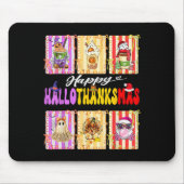 Hallothanksmas Cute Turkey Santa Halloween Thanksg Mousepad (Vorne)