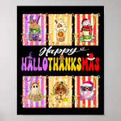 Hallothanksmas Cute Turkey Santa Halloween Thanksg Poster (Vorne)