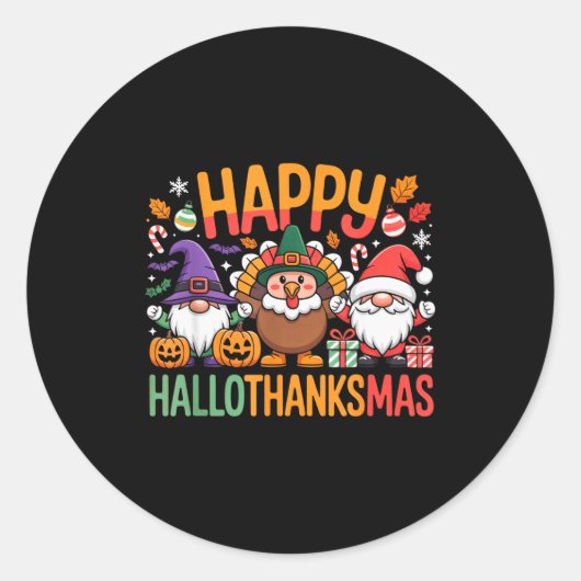 Hallothanksmas Dental Istant Funny Tooth Christmas Runder Aufkleber (Vorderseite)