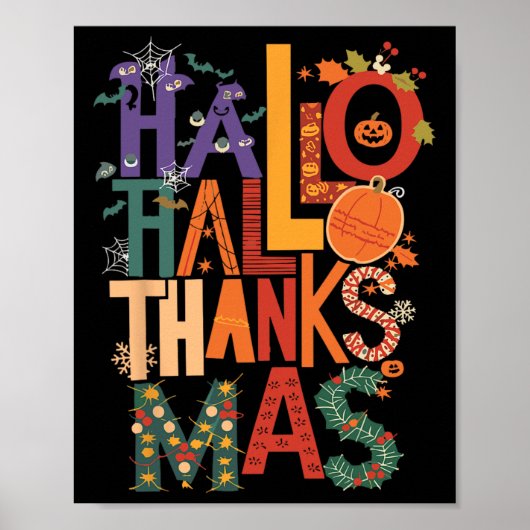 Hallothanksmas Funny Halloween Erntedank Christ Poster (Vorne)