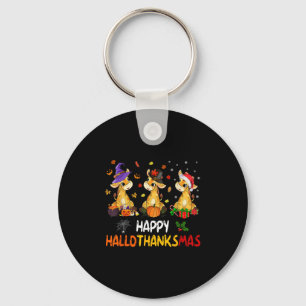 Hallothanksmas Giraffe Halloween Erntedankfest Wei Schlüsselanhänger
