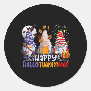 Hallothanksmas Gnome Halloween Erntedankfest Chris Runder Aufkleber