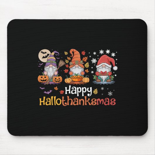 Hallothanksmas Gnomes Halloween Erntedank Chris Mousepad (Vorne)