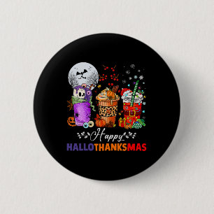Hallothanksmas Gnomes Halloween Erntedank Merry Button