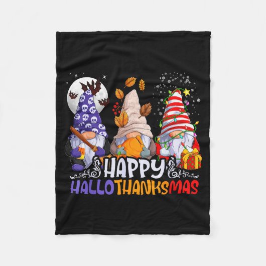 Hallothanksmas Gnomes Halloween Thanksgiving Chris Fleecedecke (Vorderseite)