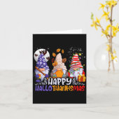 Hallothanksmas Gnomes Halloween Thanksgiving Chris Karte (Gelbe Blume)