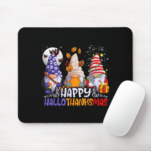 Hallothanksmas Gnomes Halloween Thanksgiving Chris Mousepad (Mit Mouse)