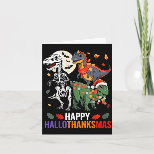 Hallothanksmas Halloween Thanksgiving Christmas Di Karte (Vorderseite)