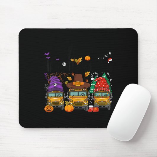 Hallothanksmas Halloween Thanksgiving Christmas Sc Mousepad (Mit Mouse)