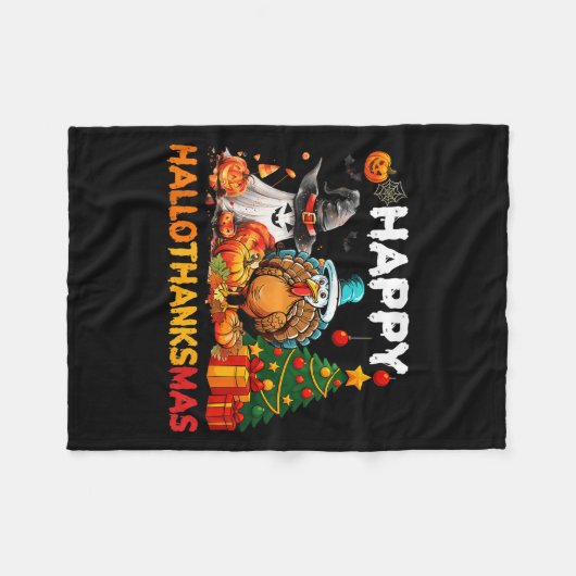 Hallothanksmas Halloween Thanksmas Holiday S Fleecedecke (Vorderseite (Horizontal))