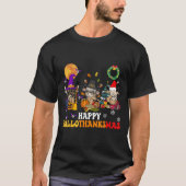 Hallothanksmas Highland Cow Halloween Christmas Th T-Shirt (Vorderseite)