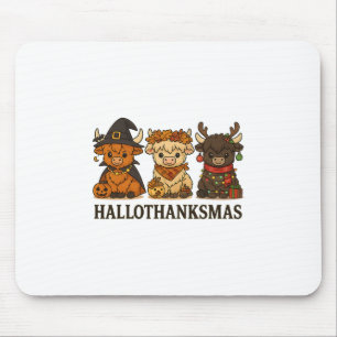 Hallothanksmas Kuh Trio Halloween Erntedankfest Mousepad
