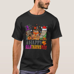 Hallothanksmas Perserkatzenkatzer Halloween-Ernted T-Shirt