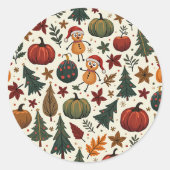 Hallothanksmas Runder Aufkleber (Vorderseite)