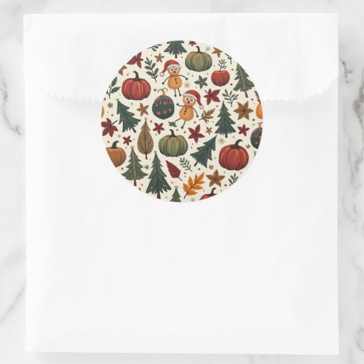 Hallothanksmas Runder Aufkleber (Tasche)