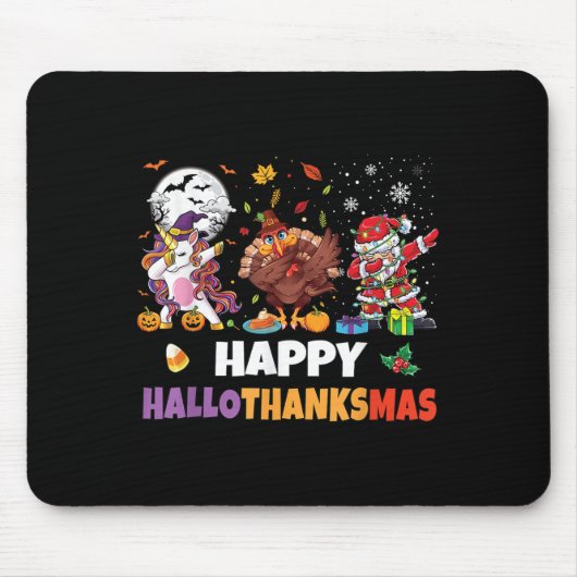 Hallothanksmas Shirt Kids Women Men Halloween Chri Mousepad (Vorne)