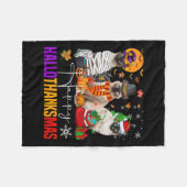 Hallothanksmas Siamese Cat Halloween Erntedank Fleecedecke (Vorderseite (Horizontal))