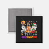 Hallothanksmas Siamese Cat Halloween Erntedank Magnet (Vorderseite/Rückseite)