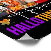 Hallothanksmas Siamese Cat Halloween Erntedank Poster (Ecke)