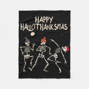 Hallothanksmas-Skelett-Weihnachten-Halloween-Danke Fleecedecke