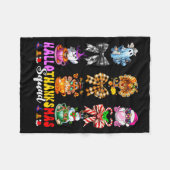 Hallothanksmas Squad Funny Halloween Thanksgiving Fleecedecke (Vorderseite (Horizontal))