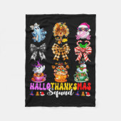 Hallothanksmas Squad Funny Halloween Thanksgiving Fleecedecke (Vorderseite)