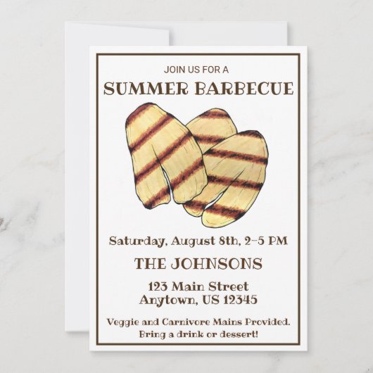 Halloumi GRILLEN Barbecue Grillkoch Einladung (Vorderseite)