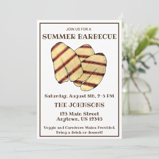 Halloumi GRILLEN Barbecue Grillkoch Einladung (Stehend Vorderseite)