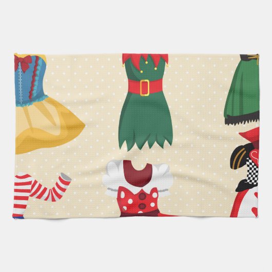 hallousische Kostüme Geschirrtuch (Horizontal)