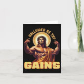 Hallow be dir Funny Gym Jesus Bodybuilding Karte (Vorderseite)