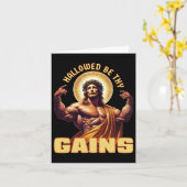 Hallow be dir Funny Gym Jesus Bodybuilding Karte (Gelbe Blume)