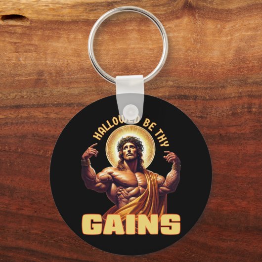 Hallow be dir Funny Gym Jesus Bodybuilding Schlüsselanhänger (Vorderseite)