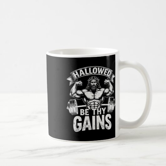 Hallow, du gewinnt Christliche Workout Gym Jesus Kaffeetasse (Rechts)