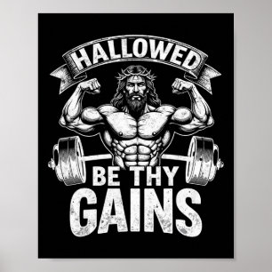 Hallow, du gewinnt Christliche Workout Gym Jesus Poster