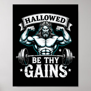 Hallow, du gewinnt Christliche Workout Gym Jesus Poster