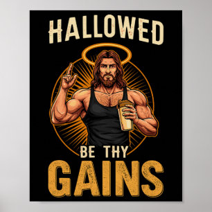 Hallow, du gewinnt Christliche Workout Gym Jesus Poster