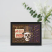 Hallow Eve Halloween Skull Postkarte (Stehend Vorderseite)