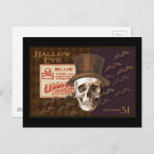 Hallow Eve Halloween Skull Postkarte (Vorne/Hinten)