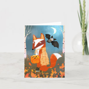 Hallow Fox and Bat Friends BLANK Grußkarte Dankeskarte