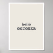 "Hallow October". Halloween-Typografie-Plakat Poster (Vorne)